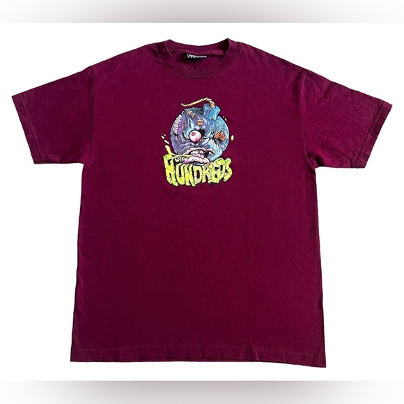 VTG The Hundreds Men’s Mutant Bomb T Shirt Sz L Burgundy Street Wear Graffiti - Picture 1 of 9